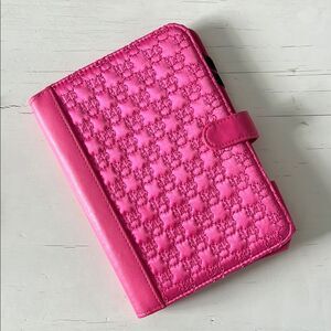 Pink Tablet Sleeve Folio Case Quilted Fits iPad Mini 8.25" x 5.5"